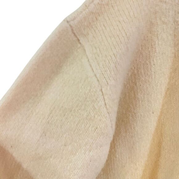 Blushing heart long sleeve sweater wool blend creamish yellow small crew - Picture 5 of 6